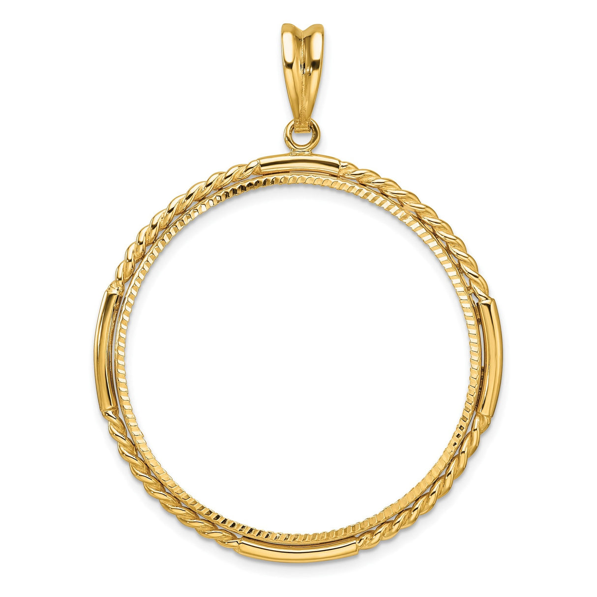 34 mm 14k Yellow Gold coin bezel for 34.2 mm Coin