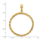 34 mm 14k Yellow Gold coin bezel for 34.2 mm Coin — size reference (ruler)