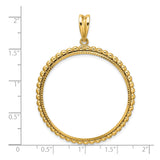 34 mm 14k Yellow Gold coin bezel for 34.2 mm Coin — size reference (ruler)