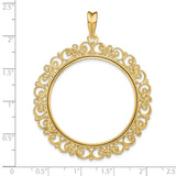 34 mm 14k Yellow Gold coin bezel for 34.2 mm Coin — size reference (ruler)