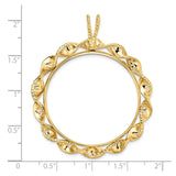 34 mm 14k Yellow Gold coin bezel for 34.2 mm Coin — size reference (ruler)