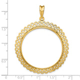 34 mm 14k Yellow Gold coin bezel for 34.2 mm Coin — size reference (ruler)