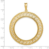 34 mm 14k Yellow Gold coin bezel for 34.2 mm Coin — size reference (ruler)