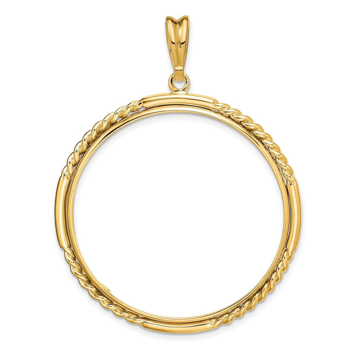 34 mm 14k Yellow Gold coin bezel for 34.2 mm Coin