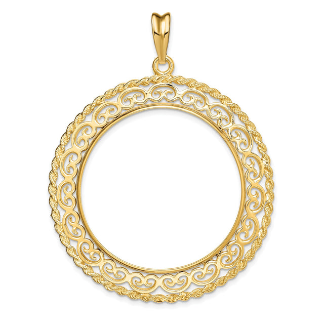 34 mm 14k Yellow Gold coin bezel for 34.2 mm Coin