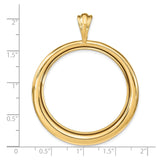 34 mm 14k Yellow Gold coin bezel for 34.2 mm Coin — size reference (ruler)