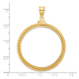 34 mm 14k Yellow Gold coin bezel for 34.2 mm Coin — size reference (ruler)