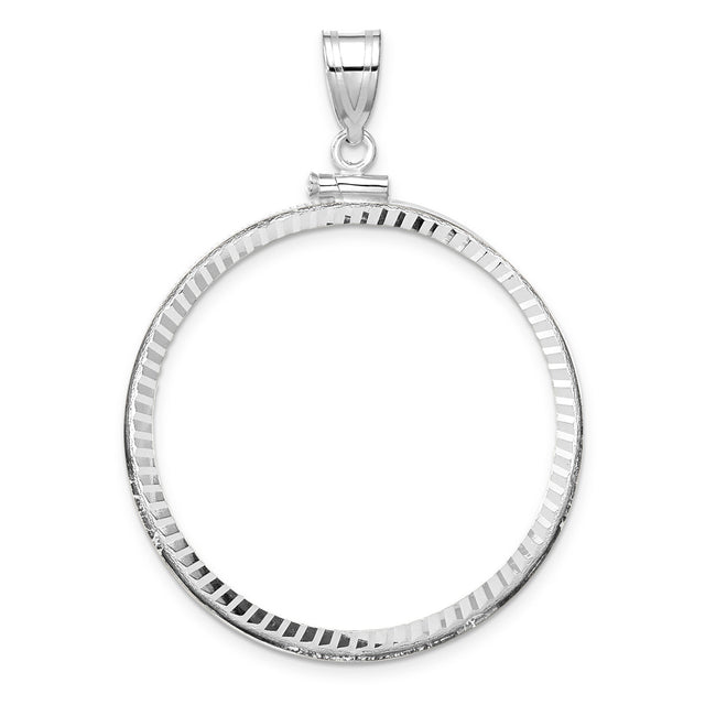 34 mm 14k White Gold coin bezel for 34.2 mm Coin