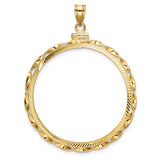 34 mm 14k Yellow Gold coin bezel for 34.2 mm Coin