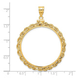 34 mm 14k Yellow Gold coin bezel for 34.2 mm Coin — size reference (ruler)