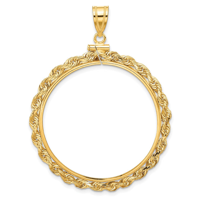 34 mm 14k Yellow Gold coin bezel for 34.2 mm Coin