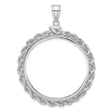 34 mm 14k White Gold coin bezel for 34.2 mm Coin