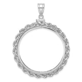 34 mm 14k White Gold coin bezel for 34.2 mm Coin