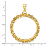 34 mm 14k Yellow Gold coin bezel for 34.2 mm Coin — size reference (ruler)