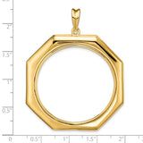 37 mm 14k Yellow Gold coin bezel for 37 mm Coin — size reference (ruler)