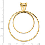 37 mm 14k Yellow Gold coin bezel for 37 mm Coin — size reference (ruler)