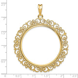 37 mm 14k Yellow Gold coin bezel for 37 mm Coin — size reference (ruler)