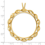 37 mm 14k Yellow Gold coin bezel for 37 mm Coin — size reference (ruler)