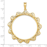 37 mm 14k Yellow Gold coin bezel for 37 mm Coin — size reference (ruler)