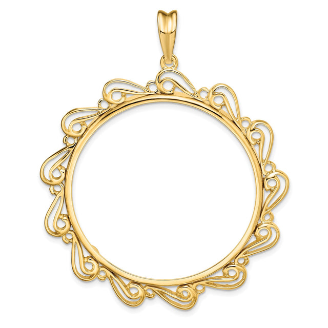 37 mm 14k Yellow Gold coin bezel for 37 mm Coin