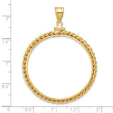 37 mm 14k Yellow Gold coin bezel for 37 mm Coin — size reference (ruler)