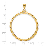 37 mm 14k Yellow Gold coin bezel for 37 mm Coin — size reference (ruler)
