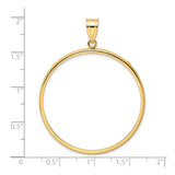 38 mm 14k Yellow Gold coin bezel for 38.1 mm Coin — size reference (ruler)