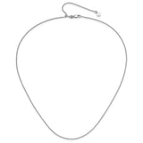 14K White Gold 1.2 mm Rope Chain Necklace, Polished alternate angle