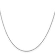 14K White Gold 0.7 mm Box Chain Necklace, Polished