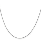14K White Gold 0.7 mm Box Chain Necklace, Polished