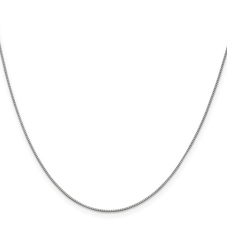 14K White Gold 0.7 mm Box Chain Necklace, Polished