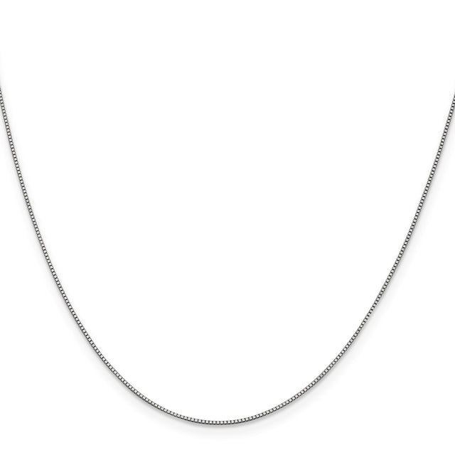 14K White Gold 0.7 mm Box Chain Necklace, Polished