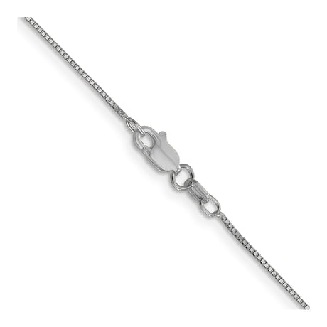 14K White Gold 0.7 mm Box Chain Necklace, Polished alternate angle
