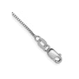 14K White Gold 0.7 mm Box Chain Anklet, Polished
