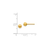 14k Yellow Gold Ball Stud Earrings, Classic Minimalist Design for Women and Unisex Wear