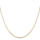 14K Yellow Gold 1 mm Box Chain Necklace, Polished