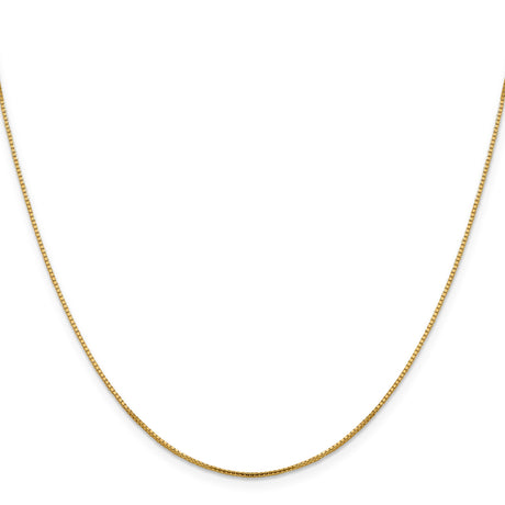 14K Yellow Gold 1 mm Box Chain Necklace, Polished