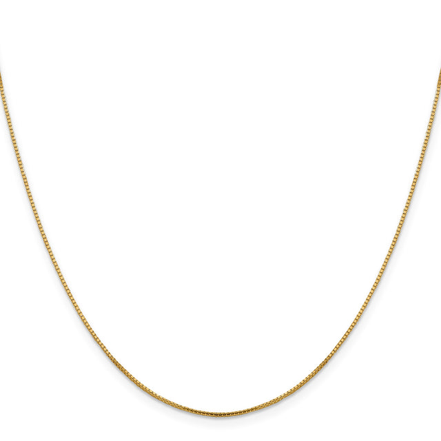 14K Yellow Gold 1 mm Box Chain Necklace, Polished