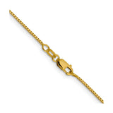 14K Yellow Gold 1 mm Box Chain Necklace, Polished alternate angle