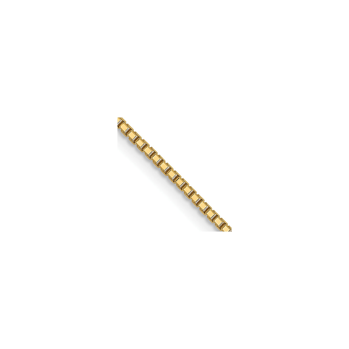 14K Yellow Gold 1 mm Box Chain Necklace, Polished detail view