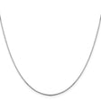 14K White Gold 1 mm Box Chain Necklace, Polished