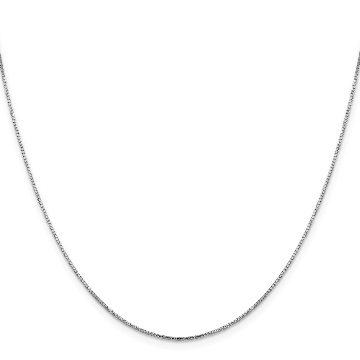 14K White Gold 1 mm Box Chain Necklace, Polished