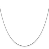 14K White Gold 1 mm Box Chain Necklace, Polished