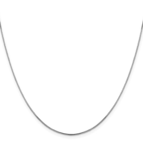 14K White Gold 1 mm Box Chain Necklace, Polished