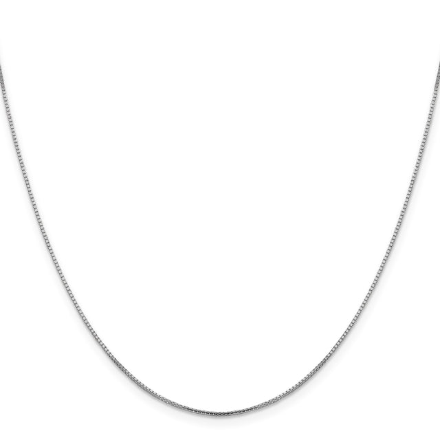 14K White Gold 1 mm Box Chain Necklace, Polished