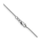 14K White Gold 1 mm Box Chain Necklace, Polished alternate angle