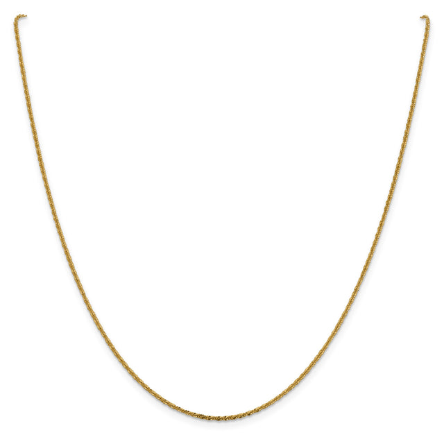 14K Yellow Gold 1.5 mm Polished Chain Necklace, Solid