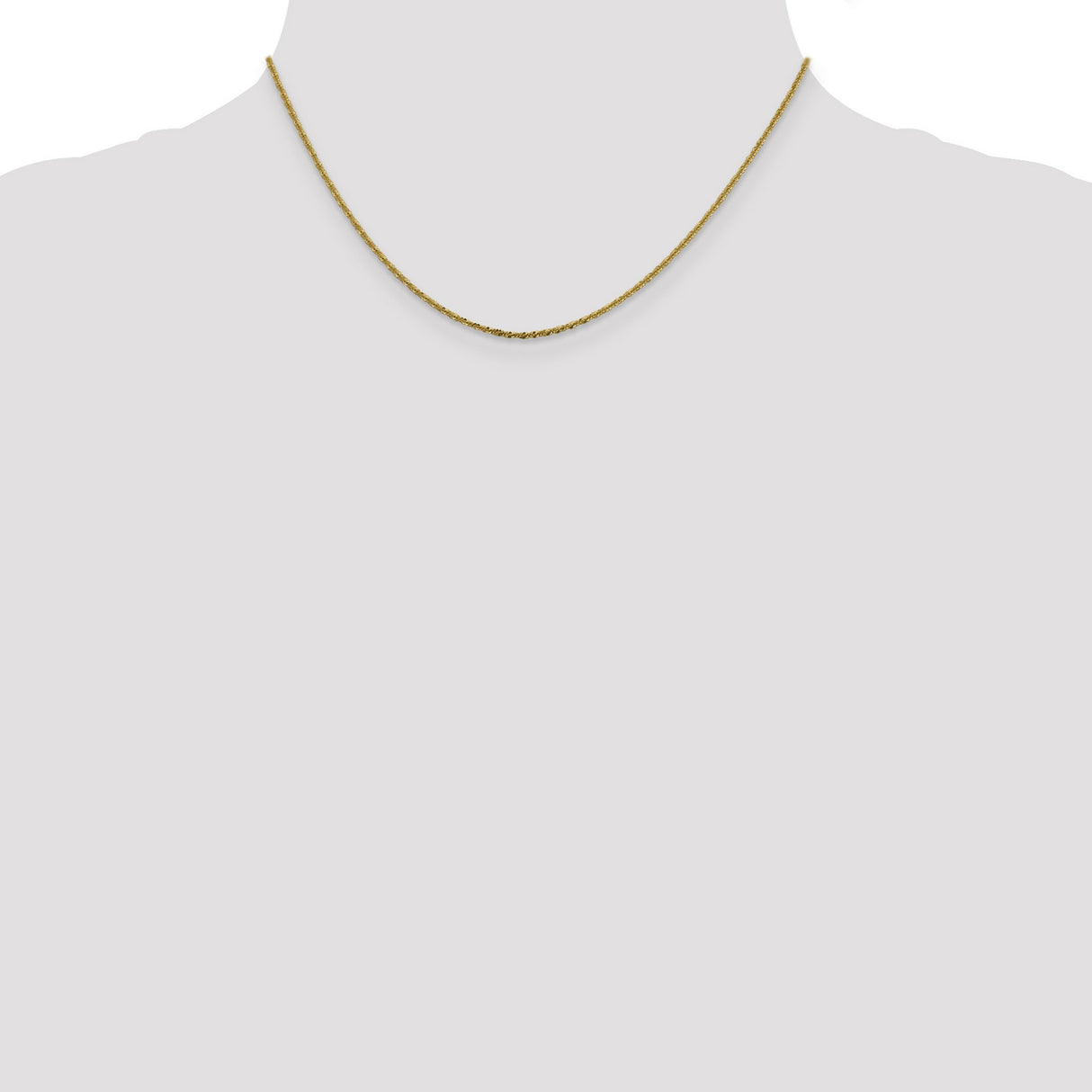 14K Yellow Gold 1.5 mm Polished Chain Necklace, Solid alternate angle