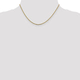 14K Yellow Gold 1.5 mm Polished Chain Necklace, Solid alternate angle