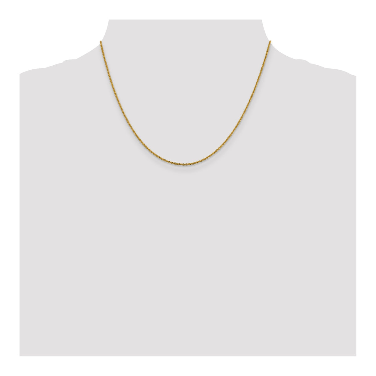 14K Yellow Gold 1.5 mm Polished Chain Necklace, Solid detail view